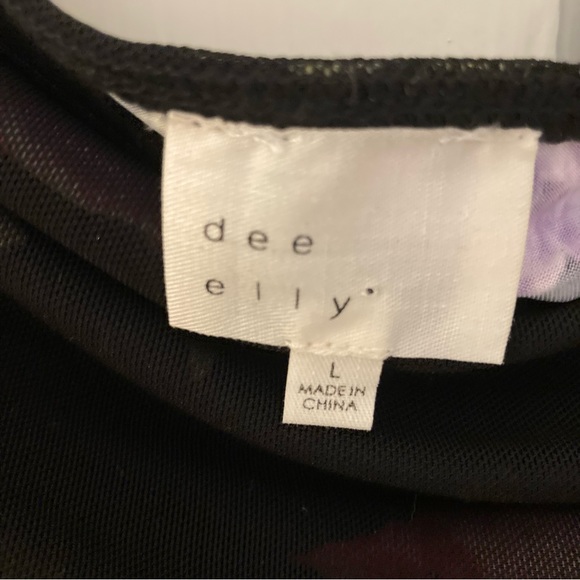 Dee Elly boho top with ruching and floral underlay lining - Picture 7 of 7